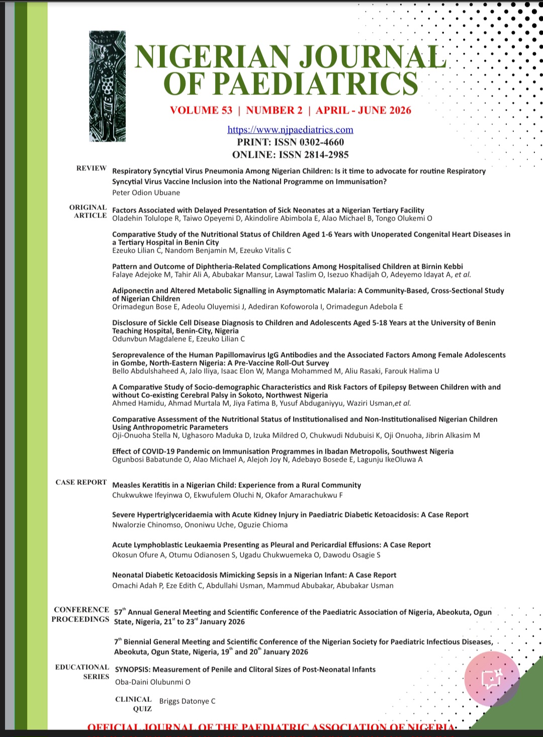 					View Vol. 53 No. 2 (2026)
				